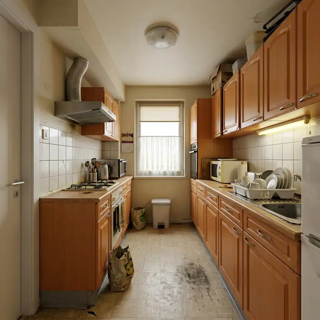 Petite cuisine avant rénovation à Paris 75010 : cuisine étroite en longueur dans un appartement