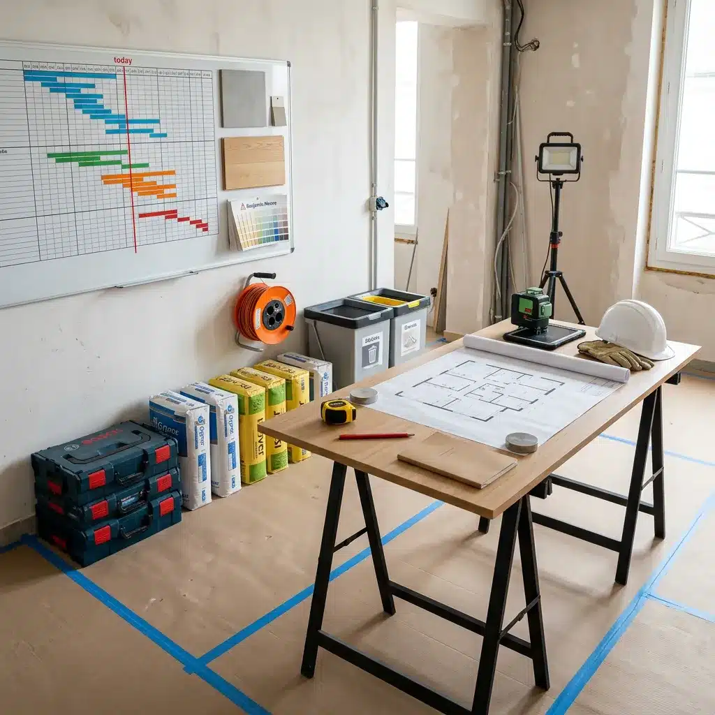 Organisation d'un chantier de rénovation : planning de suivi des travaux, matériaux et tri des déchets par Excellence Bâti Rénov